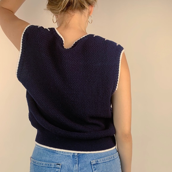 NAVY PINSTRIPE VEST - Picture 3 of 3